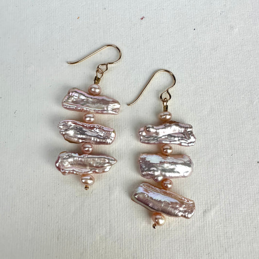 Pink Pearl Earrings