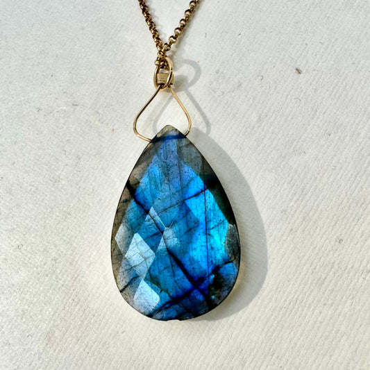 Labradorite Water Drop Pendant